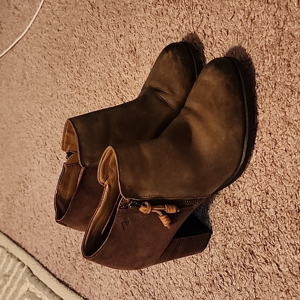 Sperry Brown Heeled Boots